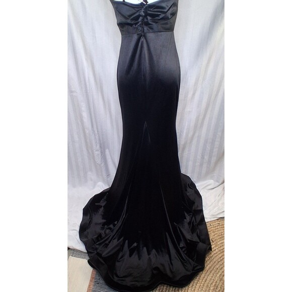 Formal Strapless Mermaid Black Ball Gown Cinderella Divine Size 12 - Picture 2 of 15